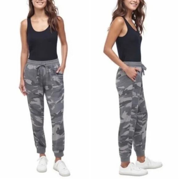 Splendid Jogger Pants Sz Medium Camouflage Jogger Pant Grey / Green - Picture 1 of 8